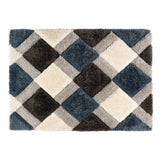 Origins - 3D Geo Shaggy - Petrol Blue - Phoenox Rugs