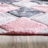 Origins - 3D Geo Shaggy- Blush - Phoenox Rugs