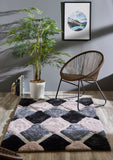 Origins - 3D Geo Shaggy- Grey - Phoenox Rugs