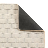 My Sculptured Collection - Textured - Basketweave- Ivory -  Washable-  Phoenox Rugs