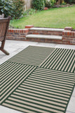 County - Flatweave - Multistripe - Green   Indoor / Outdoor - Melrose Interiors