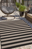 County - Flatweave - Stripe - Black-   Indoor / Outdoor - Melrose Interiors