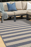 County - Flatweave - Stripe - Navy-   Indoor / Outdoor - Melrose Interiors