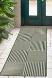 County - Flatweave - Multistripe - Green   Indoor / Outdoor - Melrose Interiors