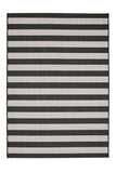 County - Flatweave - Stripe - Black-   Indoor / Outdoor - Melrose Interiors