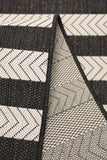 County - Flatweave - Stripe - Black-   Indoor / Outdoor - Melrose Interiors