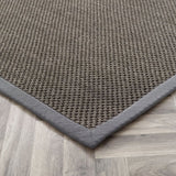 Sisal- Dark Grey - Grey Border -  Origins-  Phoenox Rugs