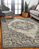 Flatweave Gel - Medallion - Grey- Anti--Slip- Melrose Interiors