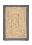 Jute Border  - Grey - Origins-  Phoenox Rugs