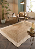 Jute Border  - Natural White - Origins -  Phoenox Rugs