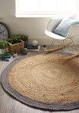 Jute Border  - Grey - Origins-  Phoenox Rugs