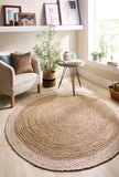 Jute Border  - Natural White - Origins -  Phoenox Rugs