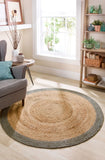 Jute Border  - Sage Green - Origins-  Phoenox Rugs