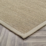 Sisal- Light Sand - Beige Border -  Origins-  Phoenox Rugs