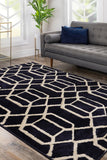 Newport -Lattice - Navy-  Melrose Interiors