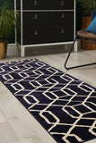 Newport -Lattice - Navy-  Melrose Interiors