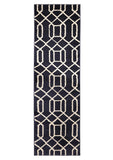 Newport -Lattice - Navy-  Melrose Interiors