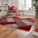 Olympia - 3d shaggy - Grey / Red - 2239