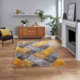 Olympia - 3d shaggy - Grey / Yellow - 2239