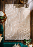 Soft Carved Wave - Cream-   Origins-  Phoenox Rugs