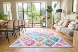 Painted Ikat- Vivid Contemporary- Washable - Hug Rug - Pheonox Rugs