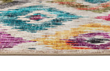 Painted Ikat- Vivid Contemporary- Washable - Hug Rug - Pheonox Rugs