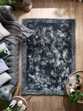 Shimmer -Border -Charcoal-  Origins-  Phoenox Rugs