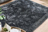 Shimmer -Border -Charcoal-  Origins-  Phoenox Rugs