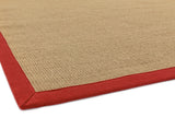 Sisal-  Natural Weaves - Linen / Red-   Asiatic London