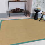 Sisal-  Natural Weaves - Linen / Aqua -   Asiatic London