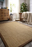 Sisal- Warm Natural - Dark Brown Border -  Origins-  Phoenox Rugs