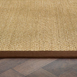 Sisal- Warm Natural - Dark Brown Border -  Origins-  Phoenox Rugs